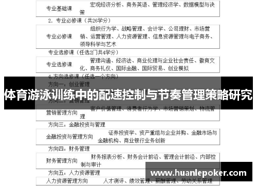 体育游泳训练中的配速控制与节奏管理策略研究